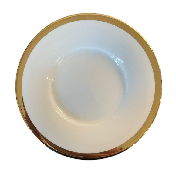 Pier One Porcelain Gold Band 6 Inch Appetizer Tapas Dessert Plates Set of 2 - Picture 3 of 6